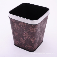 Leather Covered Square Open Top Dustbin